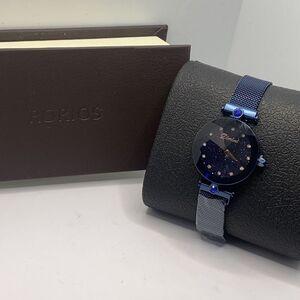 RORIOS Fashion AA-BT002 Women Blue Stainless Steel Analog Dial Quartz Watch YR58